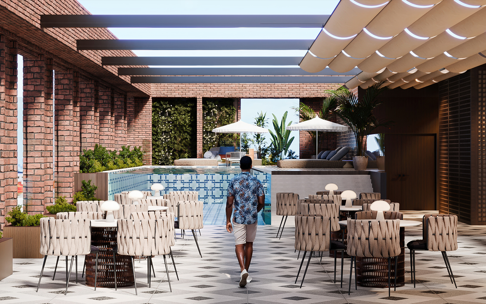 Rooftop, Bar y Piscina en CityZen Condo Hotel Gazcue Santo Domingo